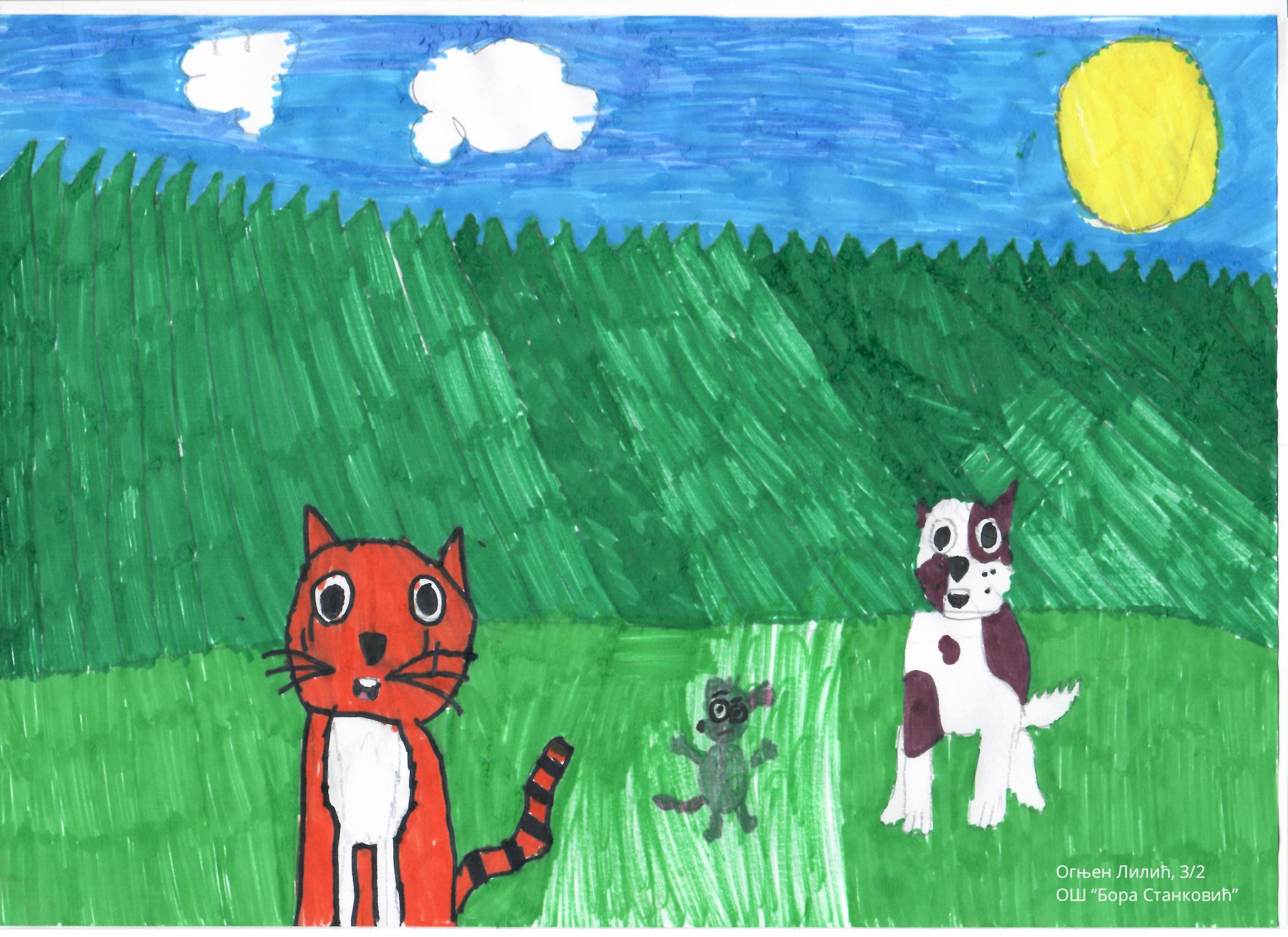 Огњен Лилић 3:2 Огњен Лилић, 3:2 ОШ Бора Станковић Доживљаји мачка Тоше ликовни рад