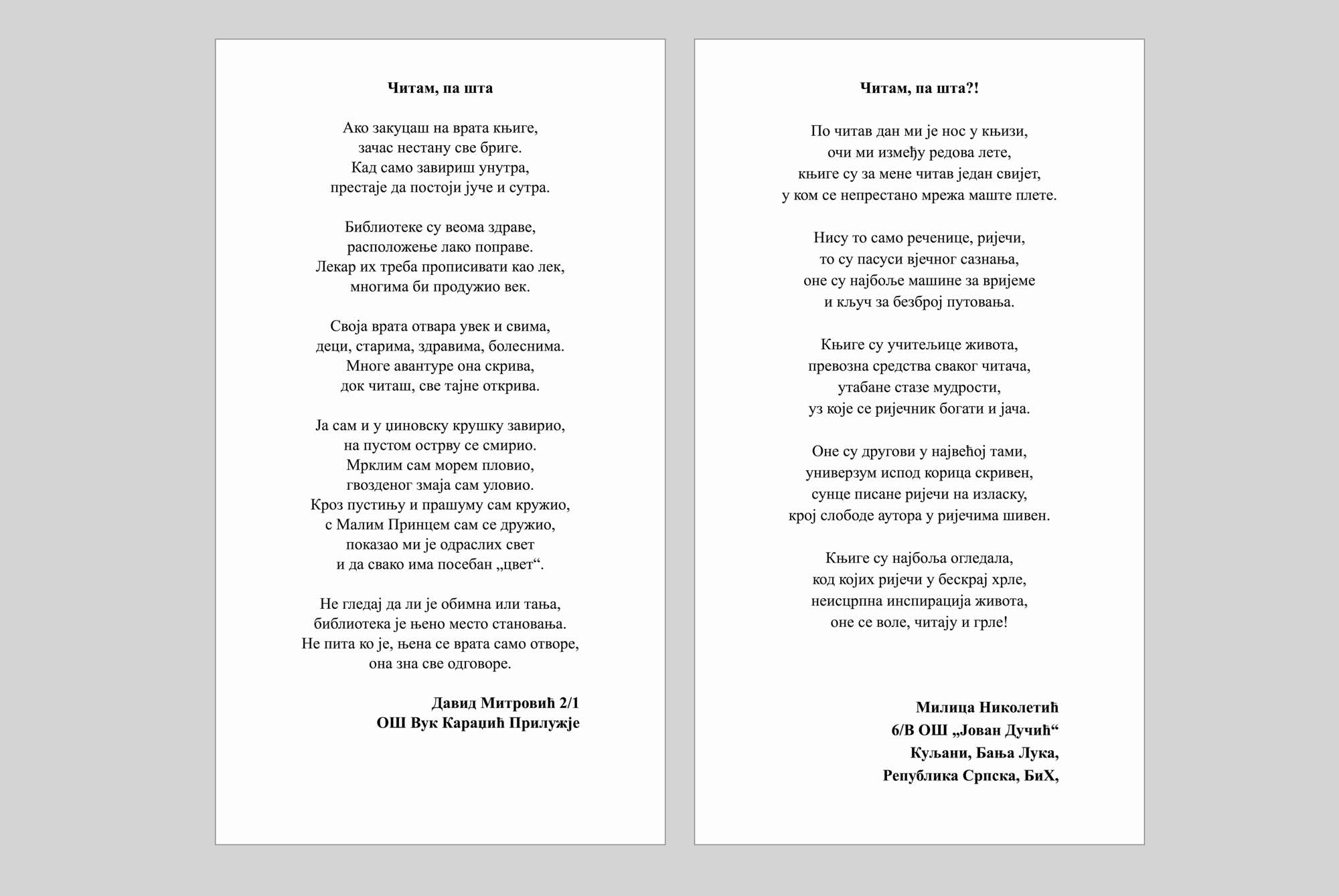 David Mitrovic Milica Nikoletic